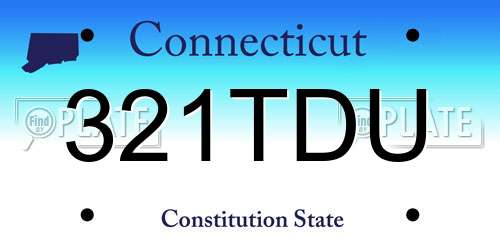 321TDU Connecticut License Plate