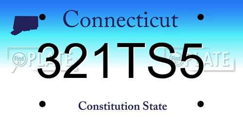 321TS5 Connecticut License Plate