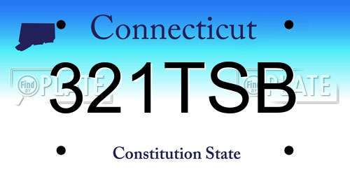 321TSB Connecticut License Plate