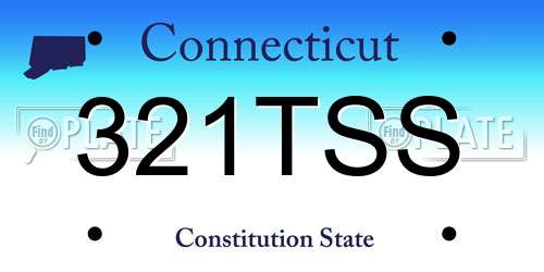 321TSS Connecticut License Plate