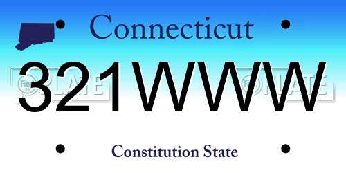 321WWW Connecticut License Plate