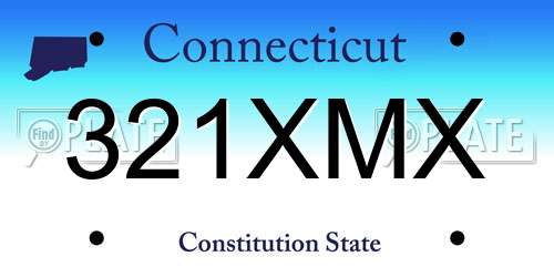 321XMX Connecticut License Plate