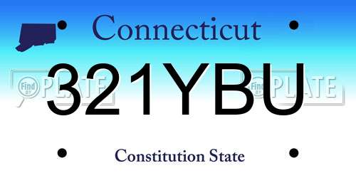 321YBU Connecticut License Plate