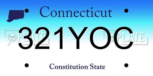321YOC Connecticut License Plate