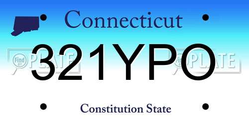 321YPO Connecticut License Plate