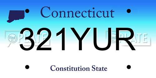 321YUR Connecticut License Plate