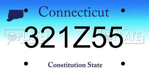 321Z55 Connecticut License Plate