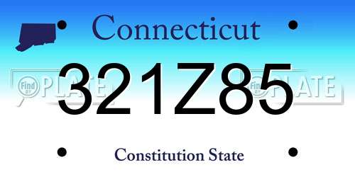 321Z85 Connecticut License Plate