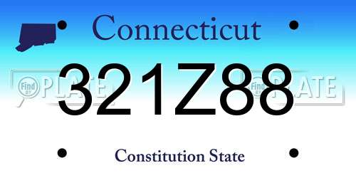 321Z88 Connecticut License Plate