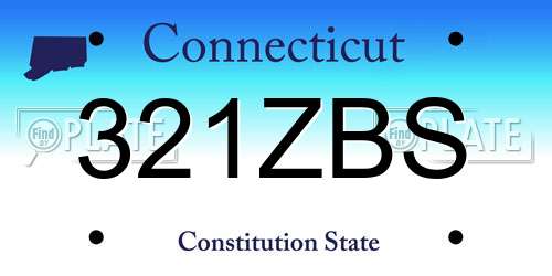 321ZBS Connecticut License Plate