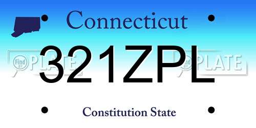 321ZPL Connecticut License Plate