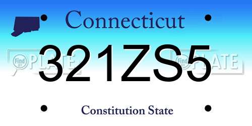 321ZS5 Connecticut License Plate