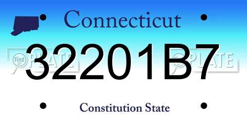 32201B7 Connecticut License Plate