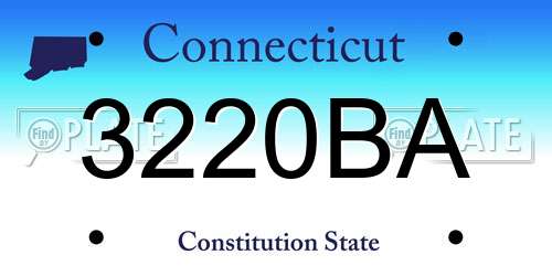 3220BA Connecticut License Plate