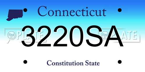 3220SA Connecticut License Plate