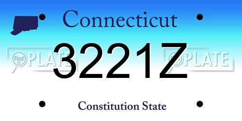 3221Z Connecticut License Plate