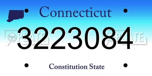 3223084 Connecticut License Plate