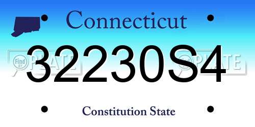 32230S4 Connecticut License Plate