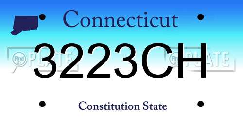 3223CH Connecticut License Plate