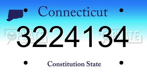 3224134 Connecticut License Plate