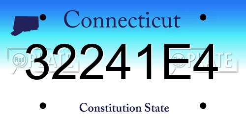 32241E4 Connecticut License Plate