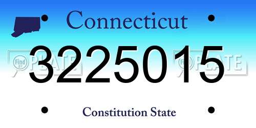 3225015 Connecticut License Plate