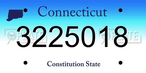 3225018 Connecticut License Plate