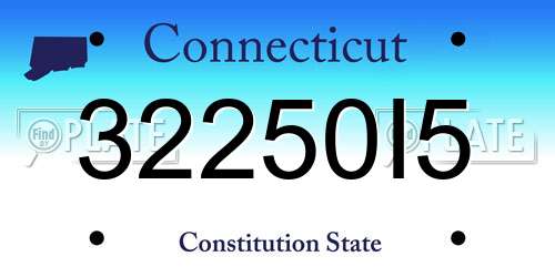 32250I5 Connecticut License Plate