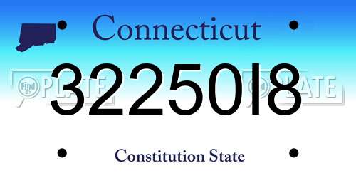 32250I8 Connecticut License Plate