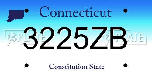 3225ZB Connecticut License Plate