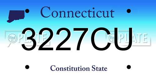 3227CU Connecticut License Plate