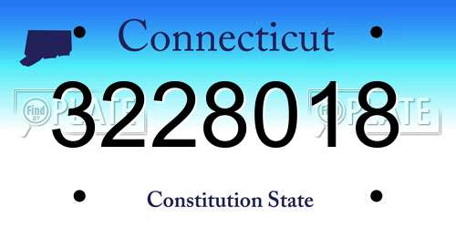 3228018 Connecticut License Plate