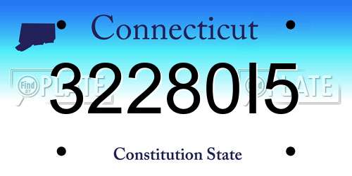 32280I5 Connecticut License Plate