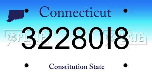 32280I8 Connecticut License Plate