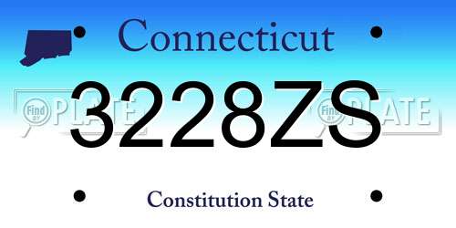 3228ZS Connecticut License Plate