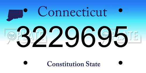 3229695 Connecticut License Plate