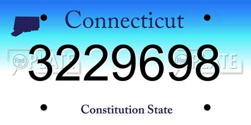 3229698 Connecticut License Plate