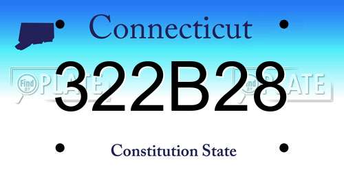 322B28 Connecticut License Plate