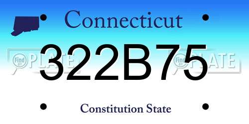 322B75 Connecticut License Plate