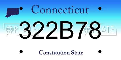 322B78 Connecticut License Plate
