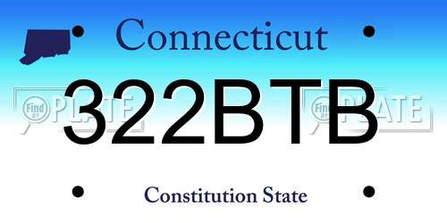 322BTB Connecticut License Plate
