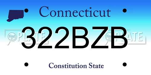 322BZB Connecticut License Plate