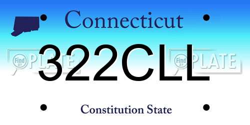 322CLL Connecticut License Plate