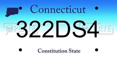 322DS4 Connecticut License Plate