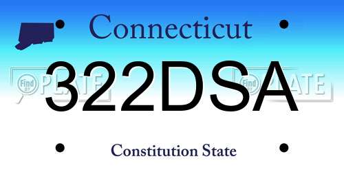 322DSA Connecticut License Plate