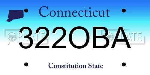 322OBA Connecticut License Plate