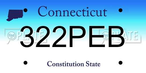 322PEB Connecticut License Plate