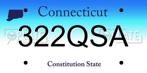 322QSA Connecticut License Plate