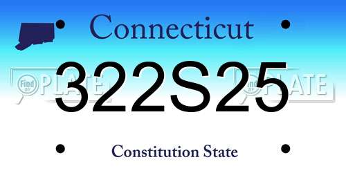 322S25 Connecticut License Plate