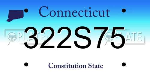 322S75 Connecticut License Plate